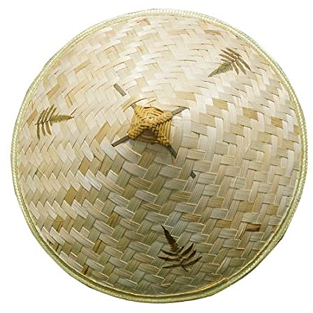Fituenly Sombrero De Bambú Chino, Sombrero De Guay Asiático Oriental, Sombrero De Granjero Vietnamita, Sombrero De Paja De Tejido Japonés Para Viajar, Pesca, Jardinería