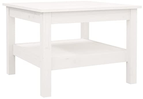 vidaXL Couchtisch Beistelltisch Wohnzimmertisch Kaffeetisch Sofatisch Teetisch Tisch Holztisch Wohnzimmer Weiß 55x55x40cm Massivholz Kiefer