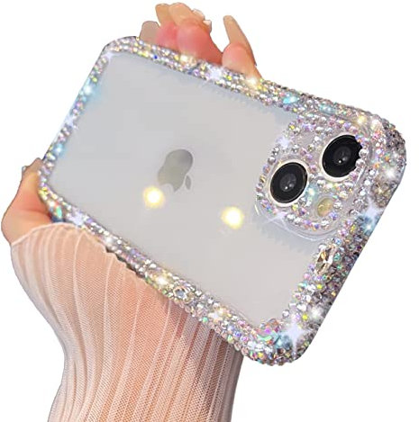 Caseative Glitter Bling Sparkling Diamond Crystal Soft Compatible with iPhone Case for Women Girls (White,iPhone 11 Pro Max)