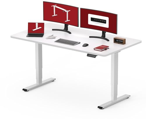 SANODESK Höhenverstellbarer Schreibtisch komplette Tischplatte Schreibtisch Höhenverstellbar Elektrisch Ergonomischer mit Flüsterleisem Dual-Motor 140x80cm