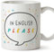 Mugffins Tazza in ceramica per INSEGNANTE DI INGLESE - 11 oz / 350 ml - In inglese - In english please - Idea regalo per compleanno, anniversario, natale, laurea