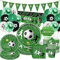 Football Birthday Party Tableware Set, Plates Cups Napkins Tablecloth Banners Straws Balloons Set for Football Decorations for Boys Girls Kids （20 guests)