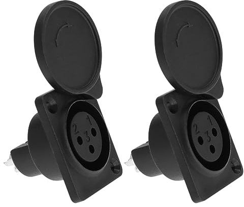 The Lord of the Tools 2Pcs 3 Pin XLR Female Plug Sockets 3 Pin Mobility Scooter Charging Socket Charging Accessories for Power Amplifier Mixer Microphone