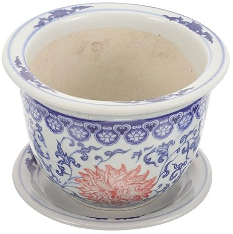 Yardwe 1 Satz Große Chinesischer Orientalischer Pflanzer Chinesischer Bonsai-pflanzer Chinesischer Vintage-übertopf Töpfe Für Pflanzen Bauernhaus-kaktustopf Keramik Empfindlich China