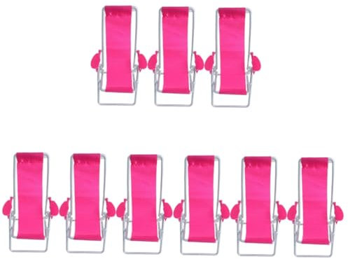 Toyvian 9 STK Mini-strandkorb Faltbare Chaiselongues Zusammenklappbarer Loungesessel Klappbarer Liegestuhl Klappliege Zusammenklappbare Strandkörbe Klappbare Stühle Abs Baby Miniatur