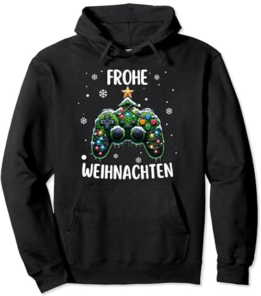 Weihnachtsbaum Gamer Gamepad PC Gaming beleuchtet bunt Tanne Pullover Hoodie