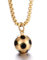 JTMKYO 1 Stück goldene Fußball-Halskette, Fußball-Anhänger, Edelstahl-Fußball-Anhänger, Fußball-Anhänger-Halskette, modischer, vielseitiger Schmuck, Mädchen-Jungen-Fußball-Geburtstagsgeschenke