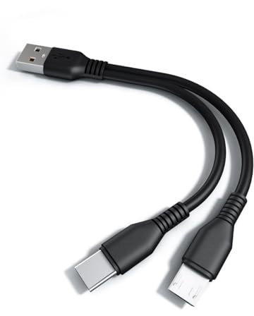 DUXIAOSHA USB C Charger cable short Cable with micro usb cable 2 in 1 date Cable Type C Charger cable multi charger cable micro usb type c- 20CM