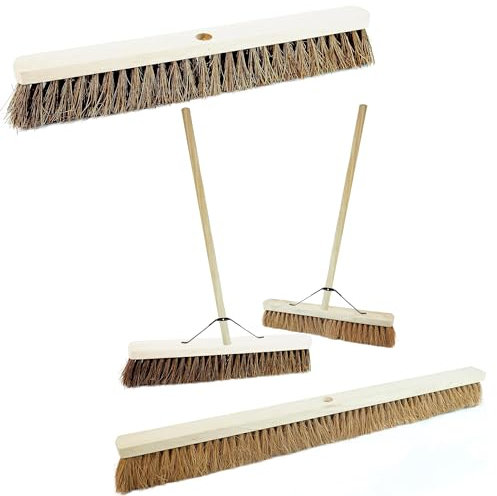 Extra Large 36” Indoor Outdoor Large Flat Surface Warehouse Garage Yard Driveways Sweeping Broom (36 Coco Soft Bristle)