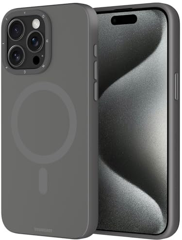 YOUNGKIT für iPhone 15 Pro Case丨Schutz nach Militärstandard & Kompatibel mit MagSafe丨Transluzent Matt zurück mit Aluminiumlegierung Tasten Taste Fall für iPhone 15 Pro Titanium 6.1 丨Grau mattiert