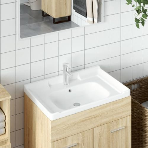 Vopese Waschbecken Unterbaubecken Einbauwaschbecken Badmöbel für Badezimmer, Waschzimmer oder Schminkraum Weiß 61x48x23 cm Rechteckig Keramik
