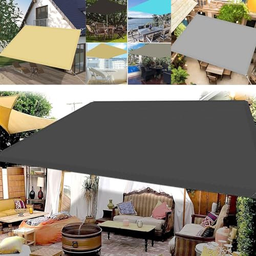 Sonnenschutz inkl Befestigungsseile 0.7 x 2.4 m Sonnenschutz Windschutz Markisenstoff Markise 98% Uv-Schut Wetterschutz mit Seil für Draußen Patio Terrasse Camping, Dunkelgrau