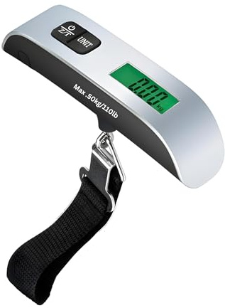 DIVID® Digitale Kofferwaage 2 | Digitale Messwaage | Gepäckwaage mit Haken bis zu 50Kg/110Lbs | Hängewaage | Angeln und Reisen | Travelscale