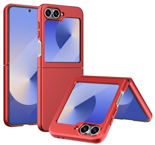 WFTE per Samsung Galaxy Z Flip 6 Phone Case Premium PC [Ultra Sottile] [Resistente alle Cadute] [Tutto compreso] Copertura del Telefono - Rosso