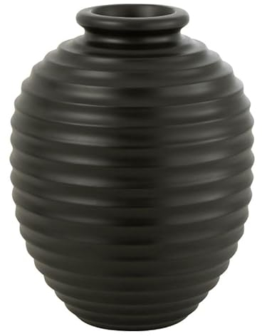 Paris Prix Cache-Pot Oval en Terre Cuite Theron 66cm Noir