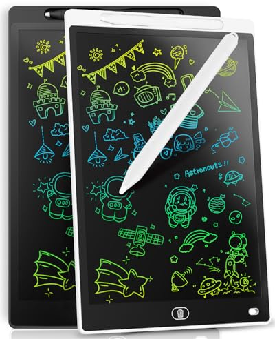 [Lot de 2] Genialba Tablette D'écriture LCD 8,5 Pouces, Planche À Dessin Effaçable Portable, Tablette Graphique Éducative, Cadeau Anniversaire pour Enfants 3-7 Ans Filles Et Garçons(Noir&Blanc)
