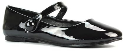 Women's Flat Dolly Shoes Ladies Closed Toe Mary Jane Slip On Black Patent Ballet Smart Work Girl School Shoes Pumps Size 8