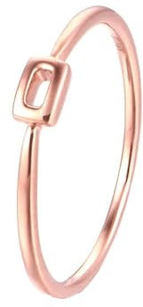 Skcess 9 Karat Roségold Promise Ring, Damenring Rechteck Ringe Frauen Größe 54 (17.2)