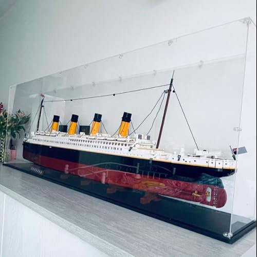 Acryl-Vitrine, kompatibel mit Lego 10294 Titanic Displaybox-Set, staubdicht, UV-beständig, transparente Vitrine (nur Vitrine, Kit nicht im Lieferumfang enthalten) (3 mm transparent)