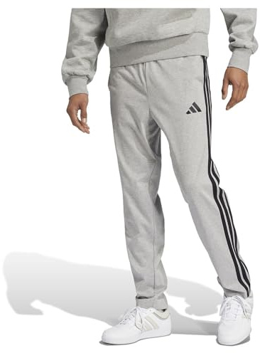 Adidas Essentials Herren-Jogginghose mit 3 Streifen, Single-Jersey, MGREYH/Schwarz, Größe 3XL, Mgreyh/Schwarz, 3XL