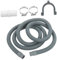 HOMSFOU 2.5m Washing Machine Drain Pipe Long Washing Machine Drain Hose Extension Leakproof U-Bend Holder Clamps