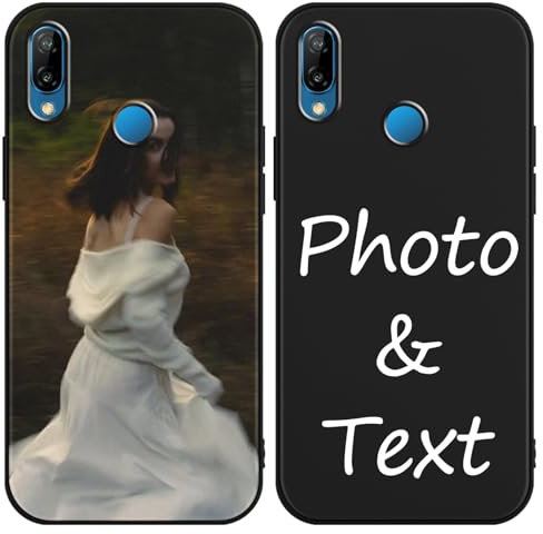 Yirlbey Personalisierte Handyhülle für Huawei P20 Lite 5,84'', Personalisiert Hülle mit Selbst Gestalten mit Eigenem Bild Foto Motiv Schutzhülle, Individuelle Design Case für Huawei P20 Lite,Schwarz