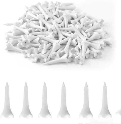 LIUHUIZEYU 1 1/2'' Plastic Golf Tees, 4-Prong Golf Tees Short Golf for Irons, Par Threes, Hybrids, and Driving Range, High Visibility Practice Flight Path Golf Tees (50Pcs)