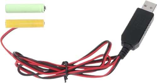 Txuolin 1Pc LR03 AAA Eliminators Cable USB Power Supply Cable Replace 1.5V AAA for Electric Toy Flashlight USB to AAA Household Batteries Household Supplies (1M)