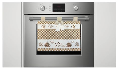 HOME ZEN HOUSEHOLD LINEN Copriforno Decorativo per Cucina, 40x50 cm, Design Moderno, Chiusura a Strappo Passanti (DESIGN 2)