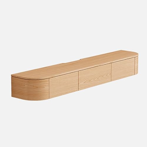 Modern Suspended TV Console with LED Light Large Storage Capacity TV Cabinet for Living Room Easy to Clean Stylish 70.9in/180cm Yellow TV Stand