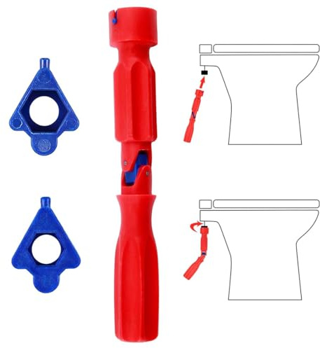 YOFDAL 1 Stück Montageschlüssel für Wc-Sitz, Universal,10/13/17 mm Reparaturschlüssel für Wc-Sitz,Toilettensitz Montage Ausbau Reparatur Schlüssel,Kunststoff,Rot