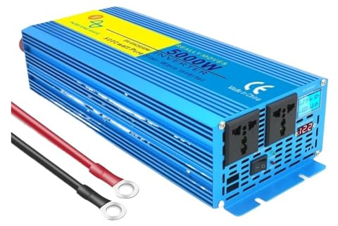 Convertisseur Tension Transformateur De Puissance DC24V/12V vers AC220V Convertisseur Puissance pour Camping-Car 6 KW pour Onduleur Sinusoïdal Pur Voiture Onduleur(24V 220V 4000W,Universal Socket)