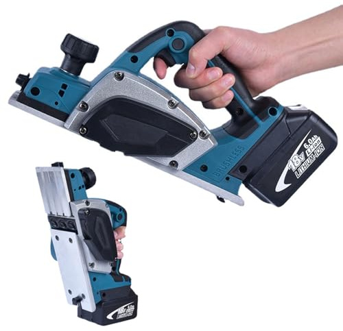 Cordless Electric Wood Planer, 650W, 15000r/min Speed, Planing Depth up to 5mm, Includes Lithium Battery and Charger, Portable Hand Tool for Woodworking