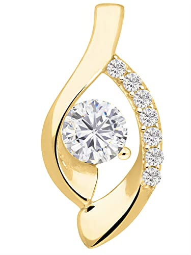 My Gold Anhänger (Ohne Kette) Echtes Gelbgold 750 Gold (18 Karat) Zirkonia 18mm x 6mm Goldanhänger Tino Rossi V0013888