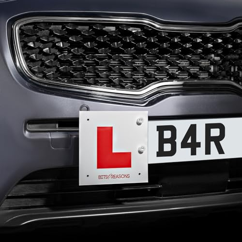 BITS4REASONS - PROFESSIONAL GRADE CLIP ON L PLATE FOR STANDARD 11 CM 110 MM NUMBER PLATES (VAST MAJORITY OF ALL PLATES ON CARS) - SINGLE PLATE