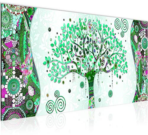 Runa Art Tableau Decoration Murale Gustav Klimt L'Arbre De Vie 1 Partie Moderne Toile non tissée Salon Salle Abstrait Art Vert 004612b