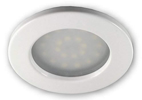 LICHT DISCOUNT LED Möbel Einbaustrahler 230V | Ultra flach 22mm | Möbelleuchte Schrankleuchte 2W 2700K warm weiß Beleuchtung | Einbauleuchte Küchen Lampe Spot weiß |