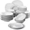 MALACASA, Série Elisa, 48pcs Service de Table Porcelaine, 12 Assiettes Plates, 12 Assiettes à Dessert, 12 Assiettes à Soupe,12 Bols à céréales pour 12 Personnes