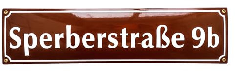 Straßenschild Hausnummer Emaille 15x70 cm Schild mit Wunschtext Wunschname
