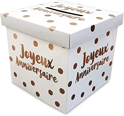 Sud Trading Urne Joyeux Anniversaire, Karton, quadratisch, mehrfarbig