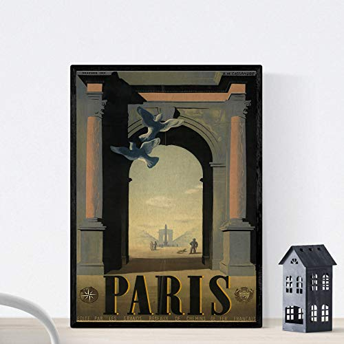 Nacnic Vintage Poster Weinleseplakat von Frankreich und Italien. Reisen nach Paris. A4-Format