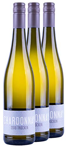 Nehrbaß - “Chardonnay 2022” - Weißwein trocken 3 x á 0,75 Liter - Qualitätswein - Vegan - Aus Deutschland (Rheinhessen) - mit Schraubverschluss