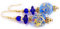 VENEZIA CLASSICA - Boucles d'oreilles pour femme avec perles en verre de Murano Originale, collection Diana, avec feuille en or 24 carats, fabriquée en Italie bleu