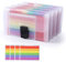 A6 Mini Accordion Receipt Organiser Expanding Portable File Folder Plastic Document Organisers Storage Wallet with Colored Labels Index Pack of 4