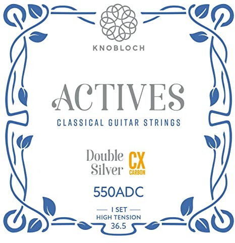 KNOBLOCH STRINGS - Cuerdas de Guitarra Española | 550ADC Double Silver CX Carbon | Tensión Alta 36.5 | Graves Brillantes | Agudos Cautivadores | Juego cuerdas para Flamenca y Clásica | Hechas España