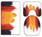 A.Monamour Badezimmer Badematte 3 Teilig Set Aquarell Hintergrund Gemalt In Gelb Rot Blau Flanell WC Toilette Deckel Deckt Bad Matte Teppich Badteppiche Badvorleger Badgarnitur Vorleger
