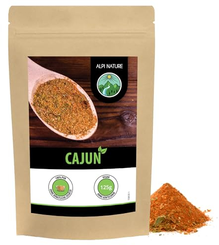 Alpi Nature Cajun Assaisonnement 125g, Mélange d'Épices Cajun, Mélange Épicé pour la Cuisine, Epices Indiennes