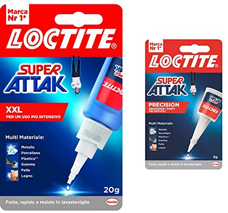 Loctite Super Attak Xxl 20 G Colla Liquida Trasparente Per Usi Precisi, Colla Universale Istantanea & Precision Colla Liquida Trasparente Con Beccuccio Extra Lungo, Colla Universale Istantanea
