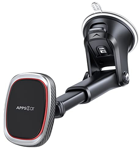 APPS2Car Handyhalterung Auto Magnet,Handy Magnethalterung Auto 6 Starke Magnete,Einstellbare Armaturenbrett Magnet Handyhalterung fürs Auto,Starke Saug Telefon Halterung Für iPhone,Samsung,Geogle Etc