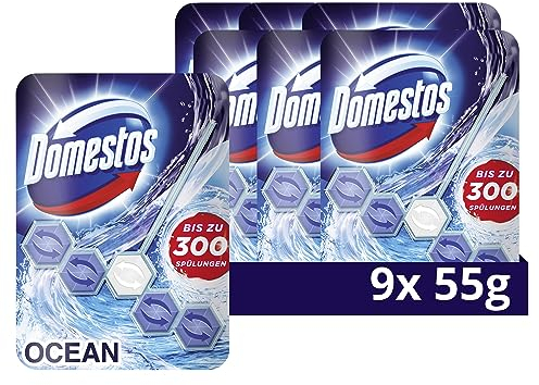 Domestos Power 5 WC Stein Ocean WC Reiniger volle Power bis zu 300 Spülungen 9x 55g